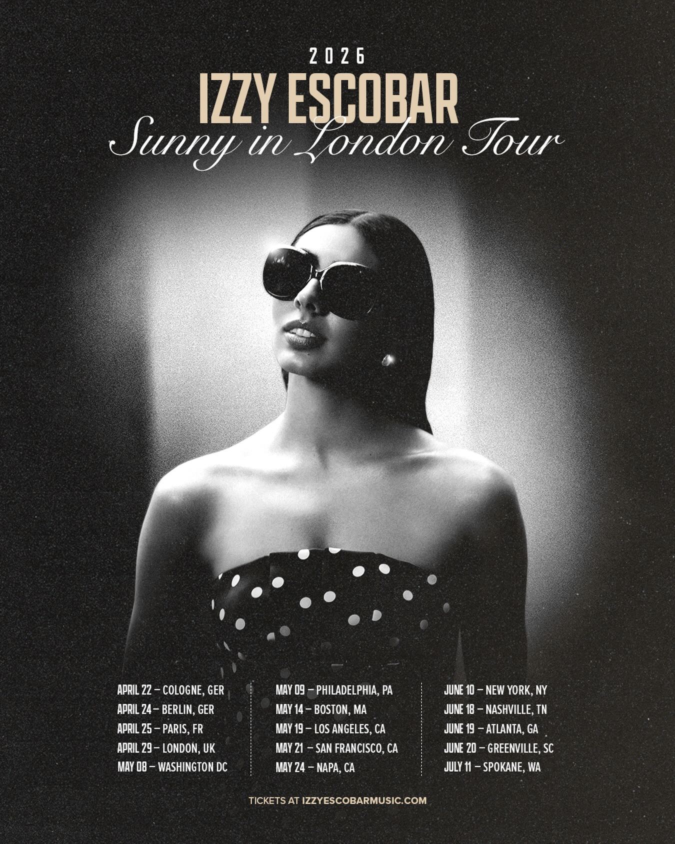 Izzy Escobar Sunny In London Tour Poster 2026